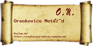 Oreskovics Metód névjegykártya